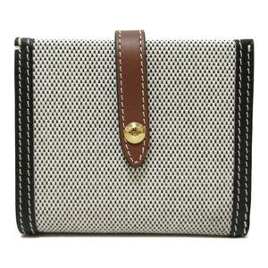 Burberry Horseferry Leather Gray Black Tri fold Wallet